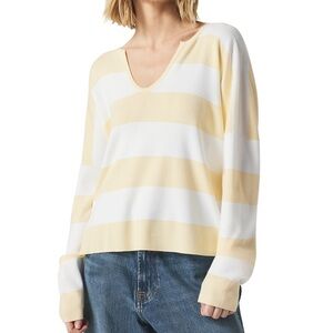 Splendid NWT Veronica Striped  long sleeve Sweater in Limoncello Stripe